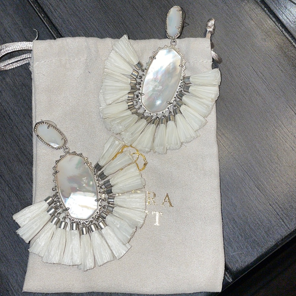 Kendra Scott white tassel earrings